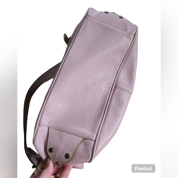 TOK Made in Italy soft pebbled leather should strap medium size soft pink purple - Picture 9 of 12